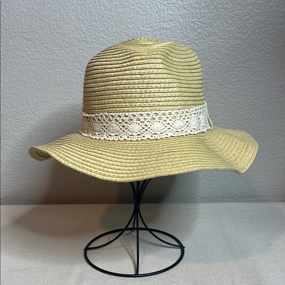 Maurices Accessories - Maurices Beige Floppy Sun Hat with Crochet Lace Band - One Size